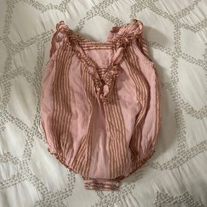 Pink chicken boho romper